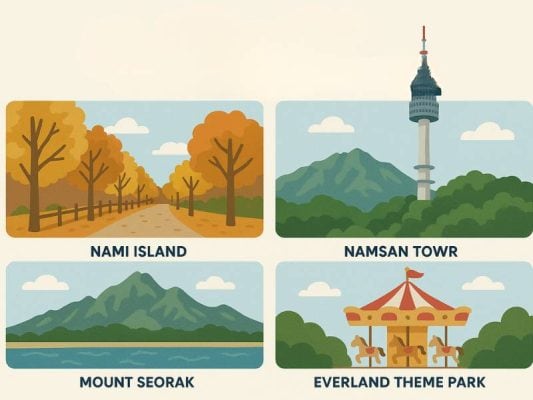 Itenary Korea Selatan: Liburan Seru ke Nami Island, Namsan Tower, Mount Seorak, dan Everland Theme Park